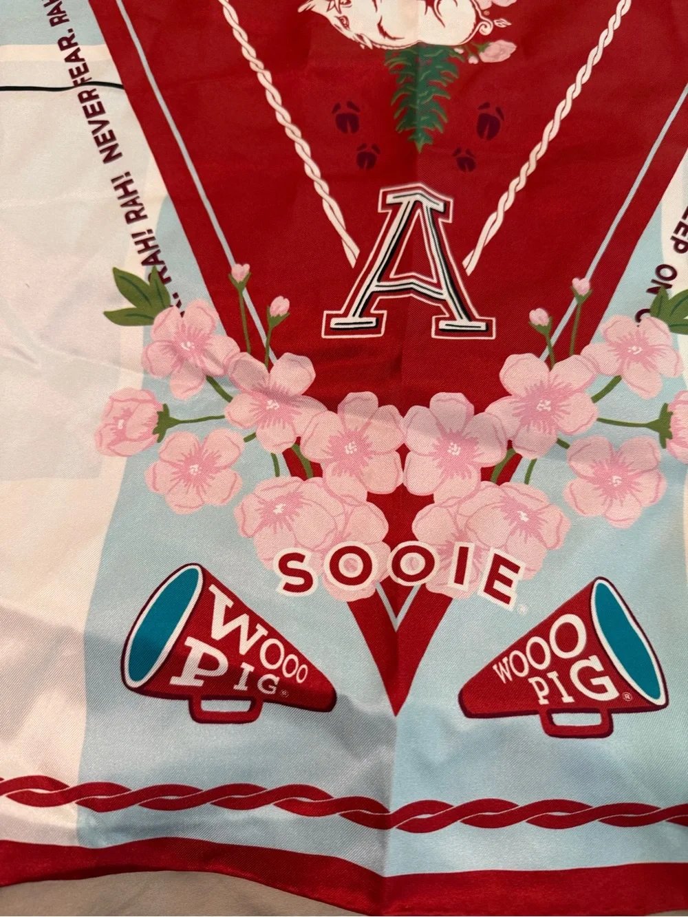 Saturday Silks  Razorbacks Red & White Team Scarf